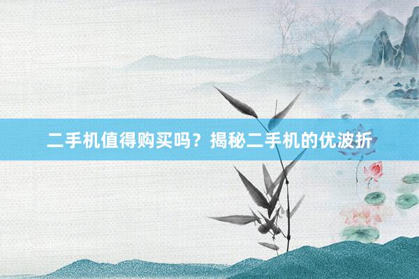 二手机值得购买吗？揭秘二手机的优波折