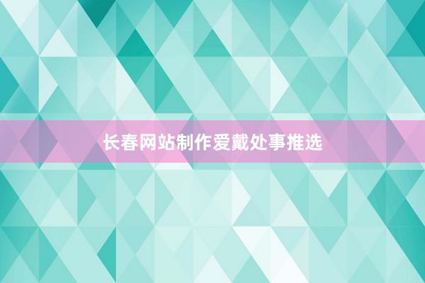 长春网站制作爱戴处事推选